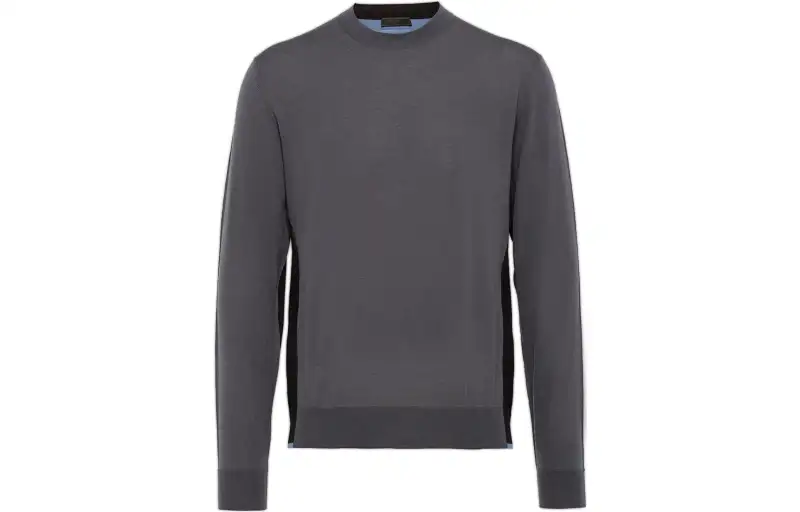 PRADA Sweaters Men's Gray Crew Neck Moderate