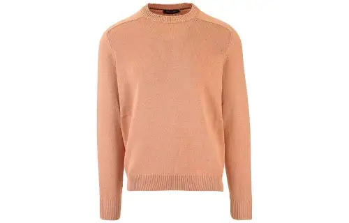 Loro Piana Sweaters Men's Orange Crew Neck Moderate Straight Fit