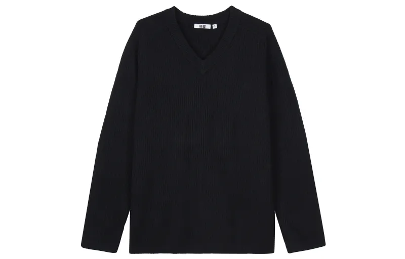 UNIQLO Sweaters Men's Black V Neck Moderate Other