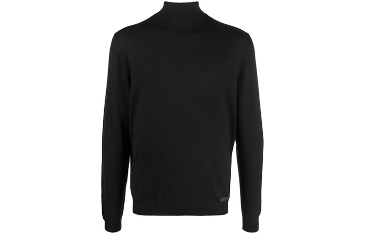 PRADA Cashmere Sweaters Men's Black Turtleneck Moderate