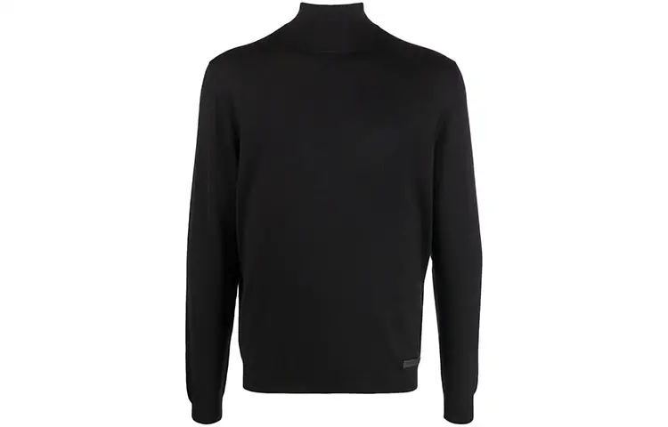 PRADA Cashmere Sweaters Men's Black Turtleneck Moderate