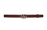 GUCCI GG Marmont Leather Belts Women's Brown Width 2cm