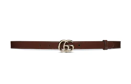 GUCCI GG Marmont Leather Belts Women's Brown Width 2cm