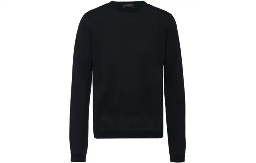PRADA Sweaters Men's Black Crew Neck Moderate Base Layer