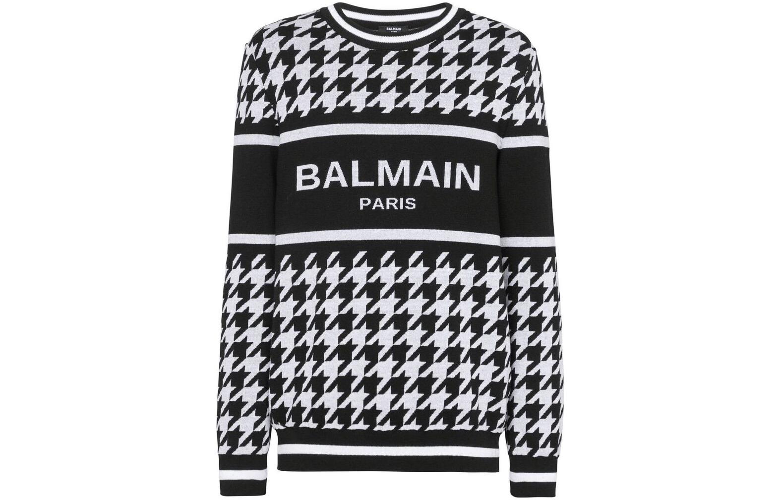 Мужской худи BALMAIN Houndstooth (черный)
