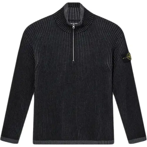 STONE ISLAND Logo Patch High Neck Knitted Jumper