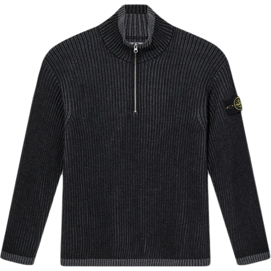 STONE ISLAND Logo Patch High Neck Knitted Jumper
