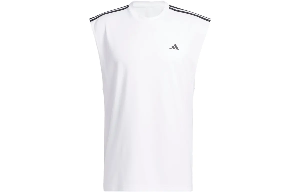 Adidas Tank Tops Men's White Crew Neck Moderate