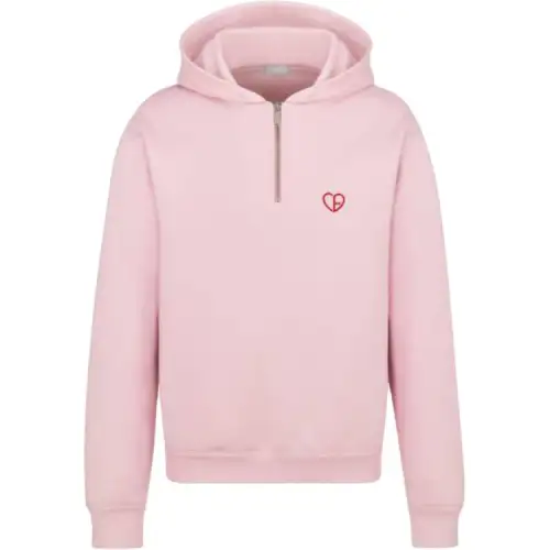 DIOR Sweatshirts Men's Pink Hooded Moderate
