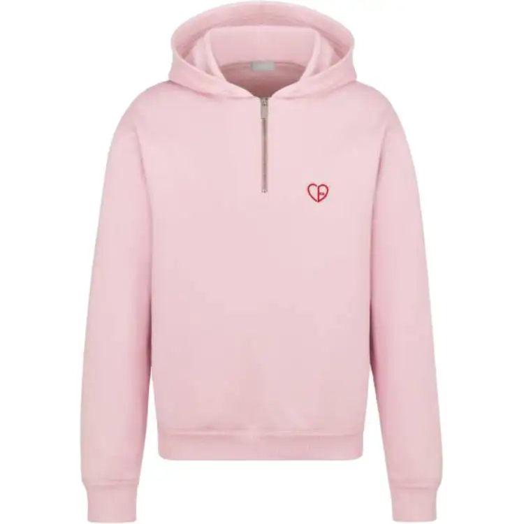 DIOR Sweatshirts Men's Pink Hooded Moderate