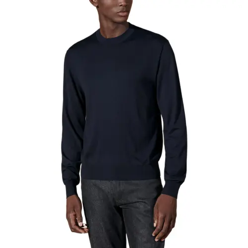 HERMES Sweaters Men's Sea Blue Crew Neck Moderate Other