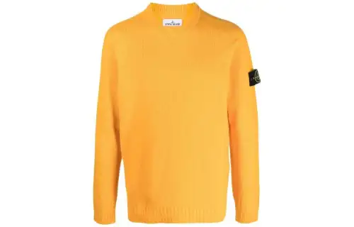 STONE ISLAND Sweaters Men's Orange Crew Neck