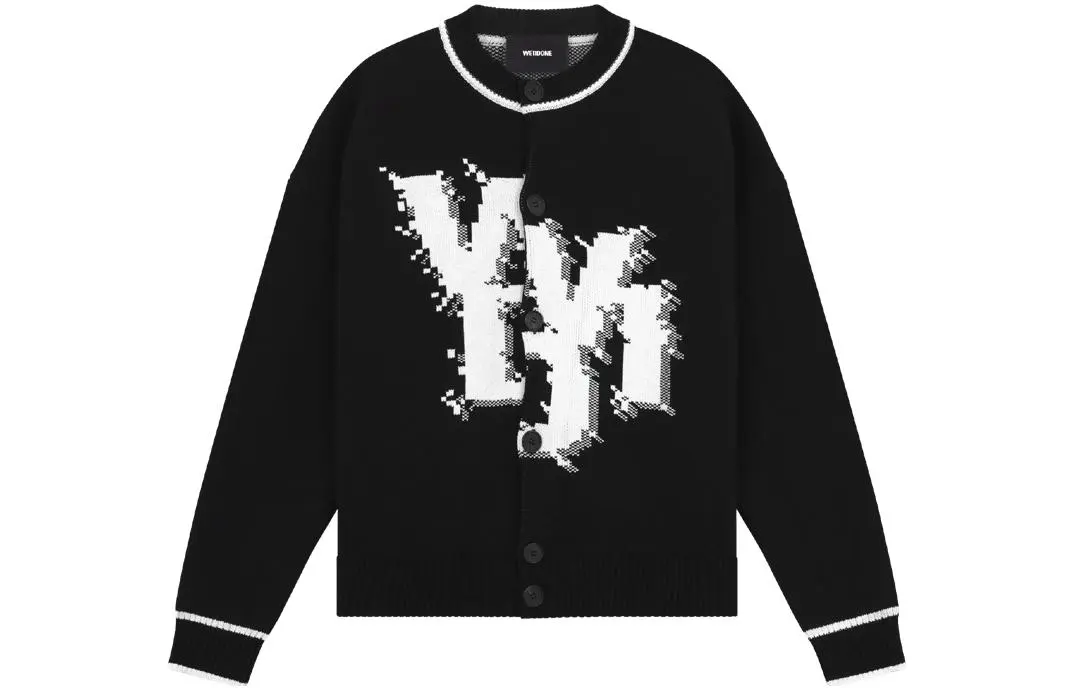 WE11DONE SS23 Sweaters Unisex Black Crew Neck Moderate Cardigan