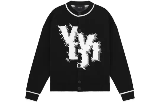 WE11DONE SS23 Sweaters Unisex Black Crew Neck Moderate Cardigan