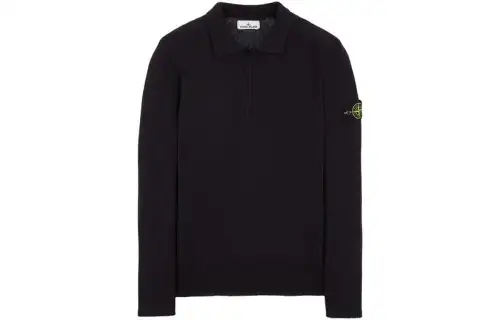 STONE ISLAND Sweaters Unisex Marine Blue Polo Collar Moderate Other