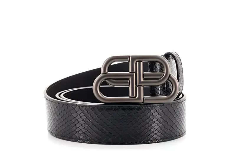 Balenciaga Leather Belts Unisex Black Width 3.8cm