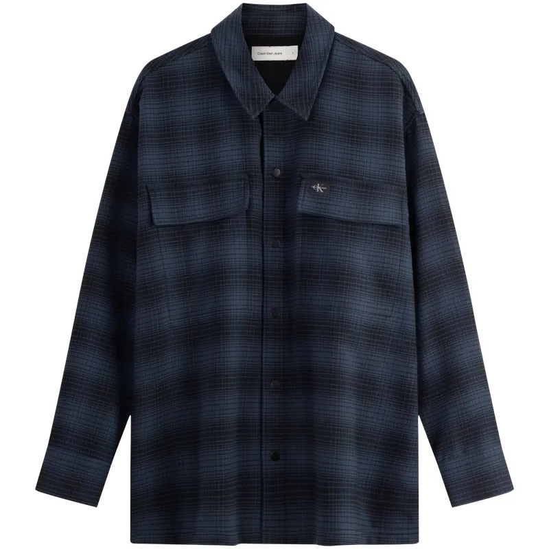 CALVIN KLEIN Shirt Men's Blue Plaid