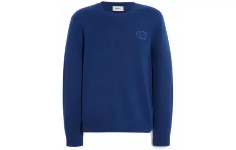 COACH Sweaters Men's Blue Crew Neck Moderate Straight Fit