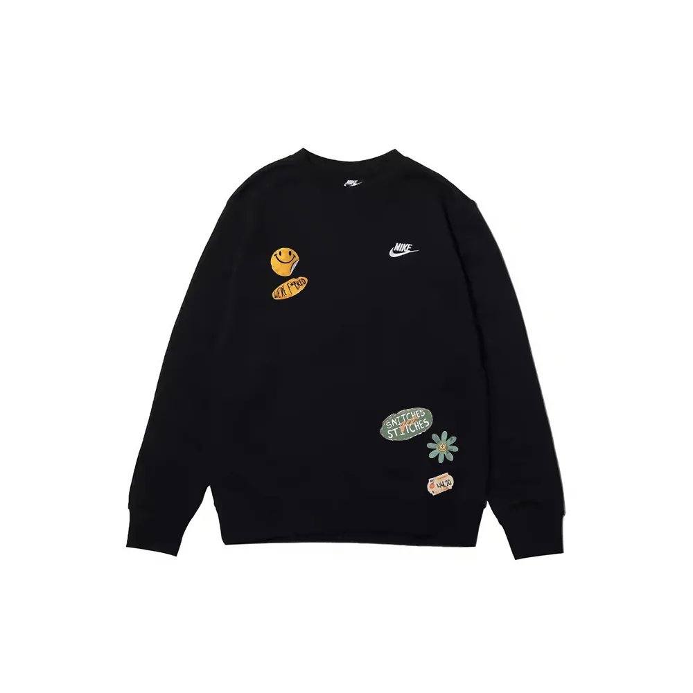 Nike Sweatshirts Men's Black Crew Neck Moderate Regular