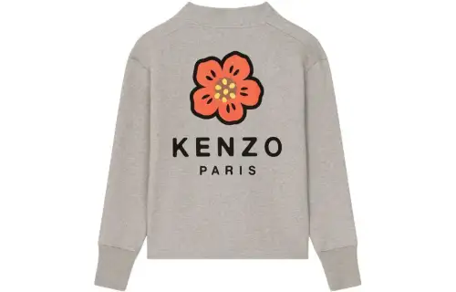 KENZO Sweatshirts Men's Gray V Neck Moderate Cardigan