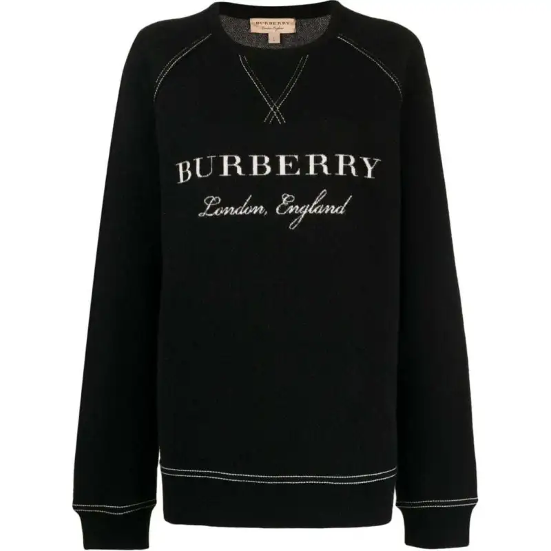 Burberry Sweaters Men's Black Crew Neck Moderate Other