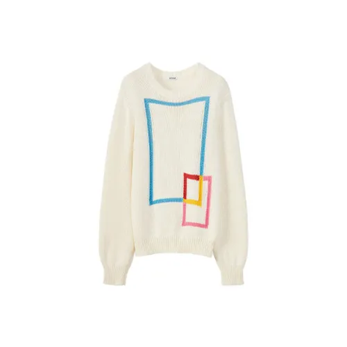 LOEWE Sweaters Men's White Crew Neck Moderate Other