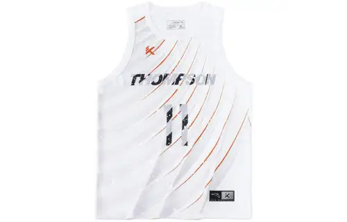 ANTA KT Tank Tops Men's White Crew Neck Racerback