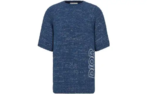 DIOR Quarterly New Products Sweaters Men's Blue Crew Neck Moderate Other