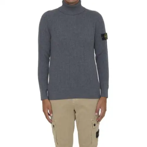 STONE ISLAND Logo Patch Roll Neck Jumper