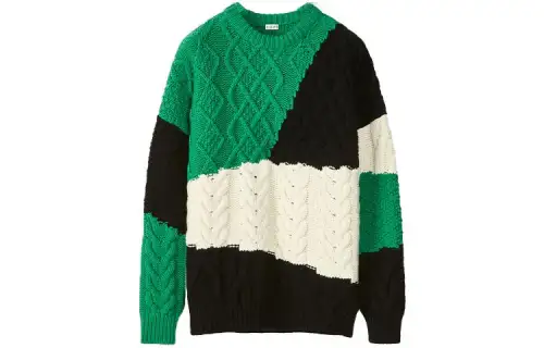 LOEWE Colorblock Cable Sweater