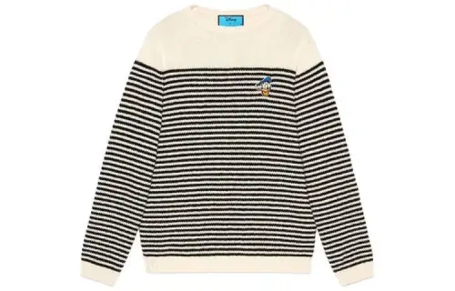 GUCCI Cashmere Sweaters Men's Black Crew Neck Moderate