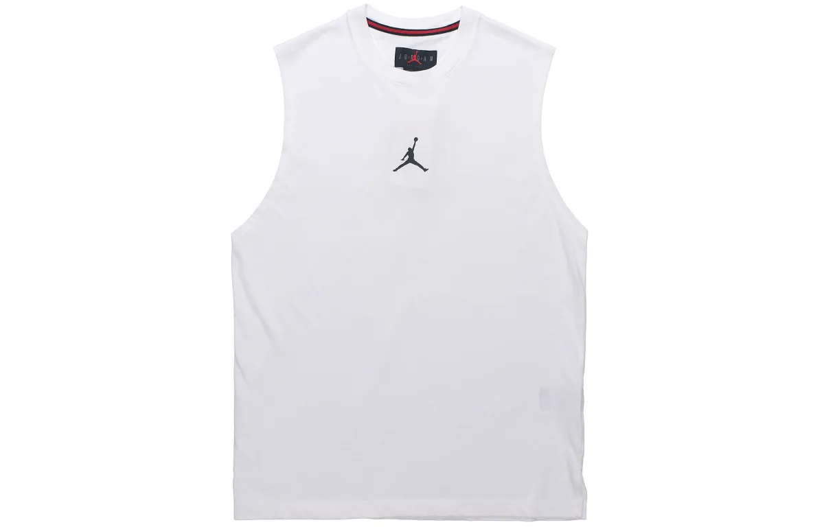 Jordan Air Men's Training Quick-Dry Knit Crewneck Sleeveless Tank White