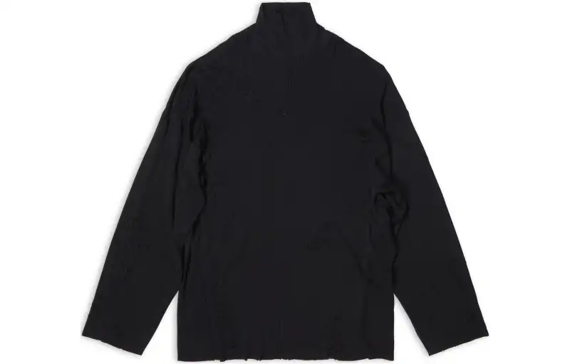 Balenciaga distressed-finish roll neck sweatshirt