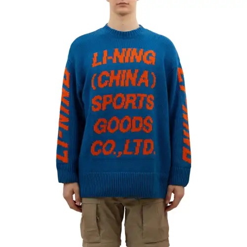 Li Ning Sweaters Men's Blue Crew Neck Moderate Other