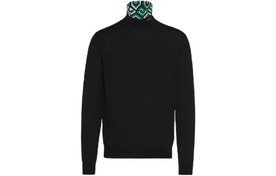 PRADA Jacquard Collar Turtlenck Sweater