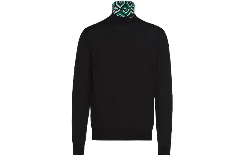 PRADA Jacquard Collar Turtlenck Sweater