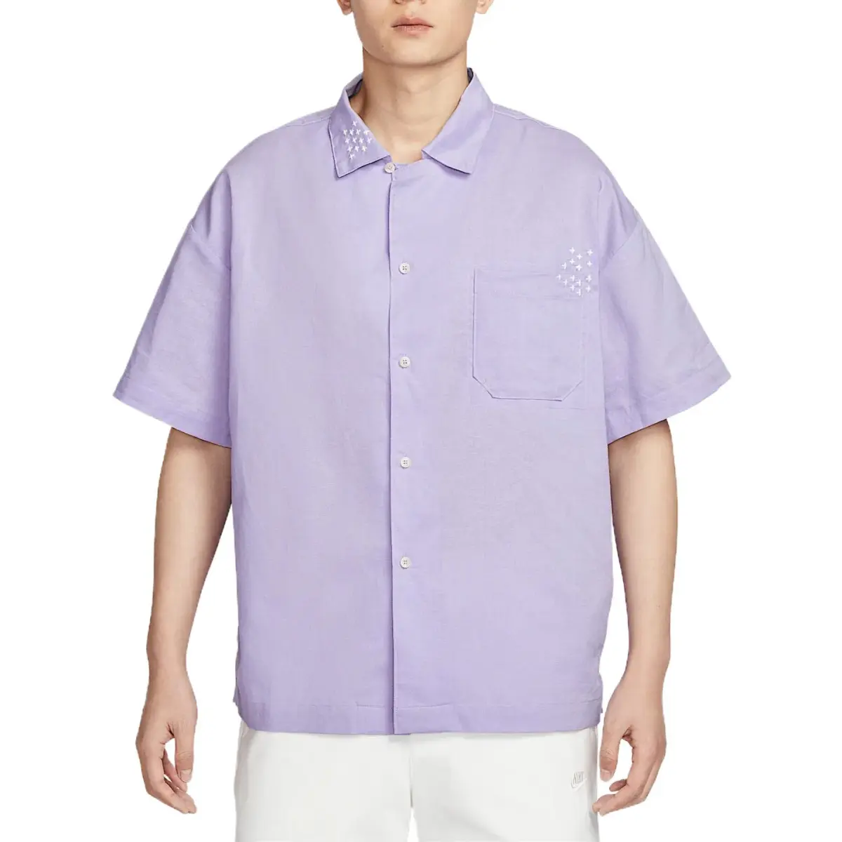 Nike Swoosh Shirts Men's Purple Lapel Moderate