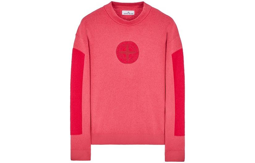 STONE ISLAND Sweaters Men's Cyclamen Color Crew Neck Moderate Other