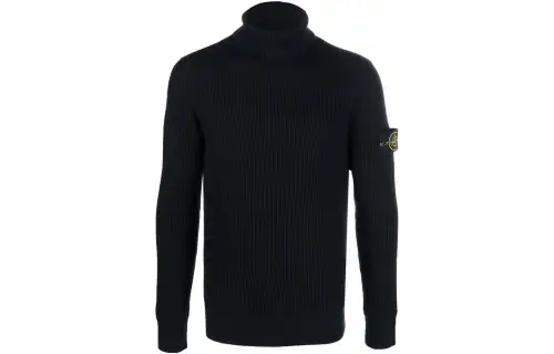 STONE ISLAND Logo Patch Turtle Neck Jumper