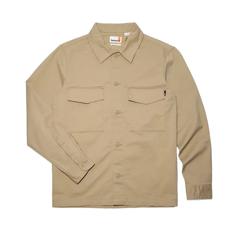 Timberland Shirts Men's Khaki Lapel Moderate Workwear