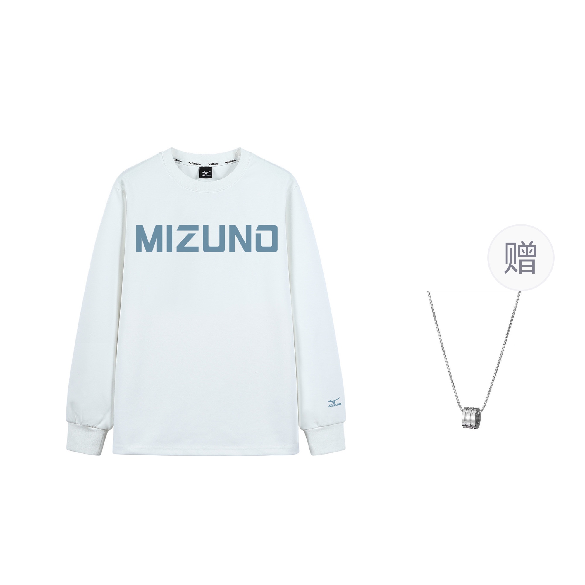 Мужское худи Mizuno Logo Sweatshirt (белое)