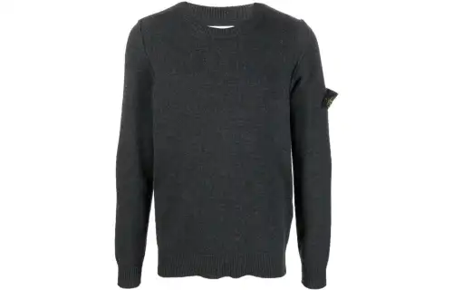 STONE ISLAND Sweaters Men's Charcoal Gray Crew Neck Moderate Other
