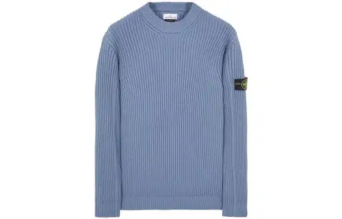 STONE ISLAND Sweaters Men's Gray Blue Crew Neck Moderate