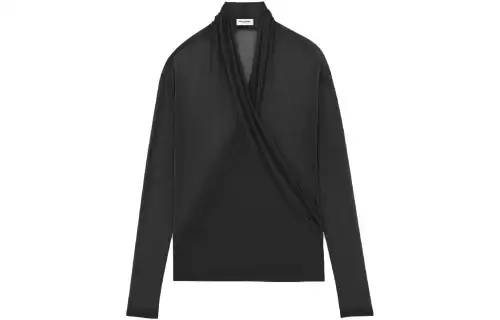 SAINT LAURENT Sweaters Men's Black Shawl Collar Moderate Other