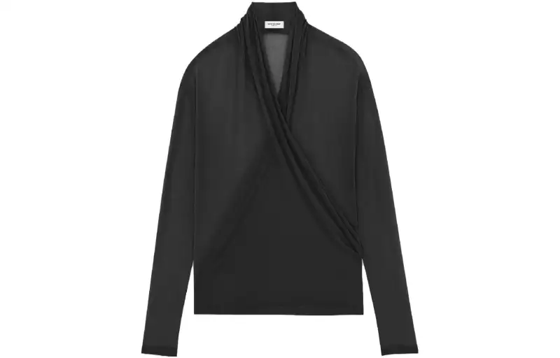 SAINT LAURENT Sweaters Men's Black Shawl Collar Moderate Other