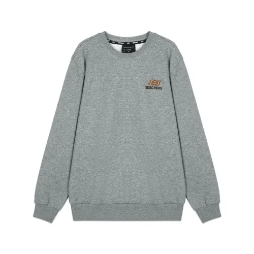 Skechers Colorful Fleece Lined Thermal Pullover Long Sleeved Sweatshirt Unisex Medium Heather Gray