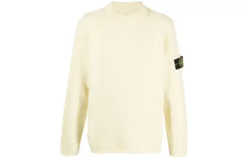 STONE ISLAND Sweaters Men's Beige Yellow Crew Neck Moderate Other