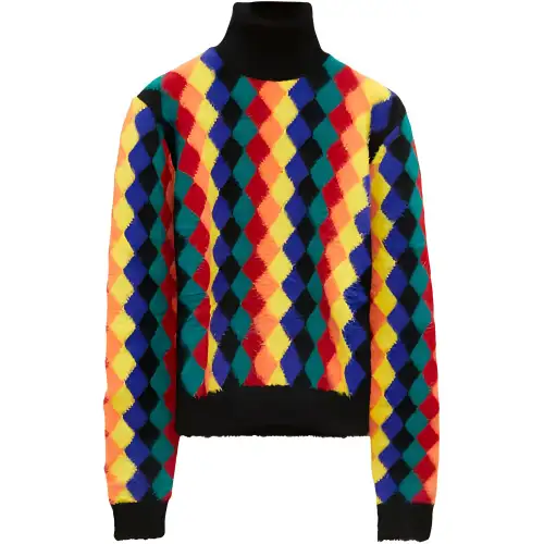 LOEWE Argyle Patterned High Neck Sweater