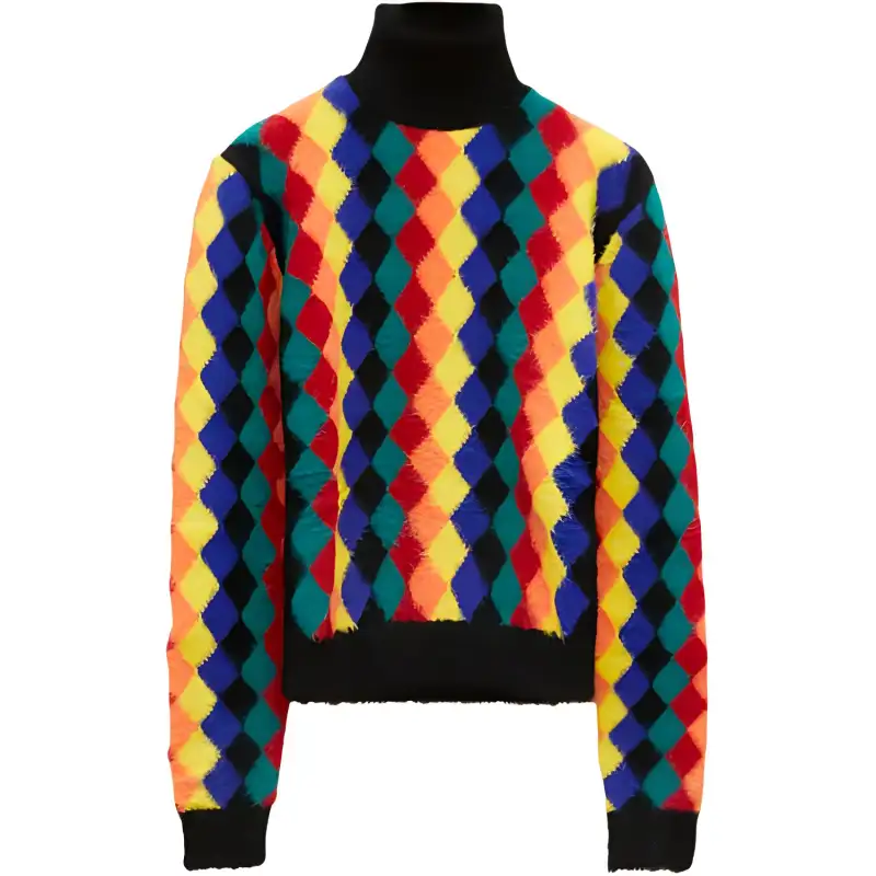 LOEWE Argyle Patterned High Neck Sweater