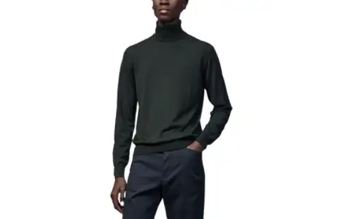 HERMES Sweaters Men's Olive Green Turtleneck Moderate Other